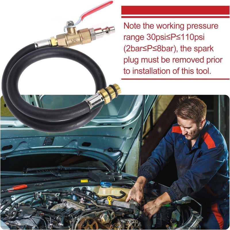 Seweder Engine Air Valve Holder Pressure Pipe with Ball Valve M12 M14 Thread to 1/4 NPT Cylinder Leakage Testing Assistant Tool for Ford for Mustang for LS1 for LS2 for LS3 4.8 5.3 6.0 Trucks - Image 5